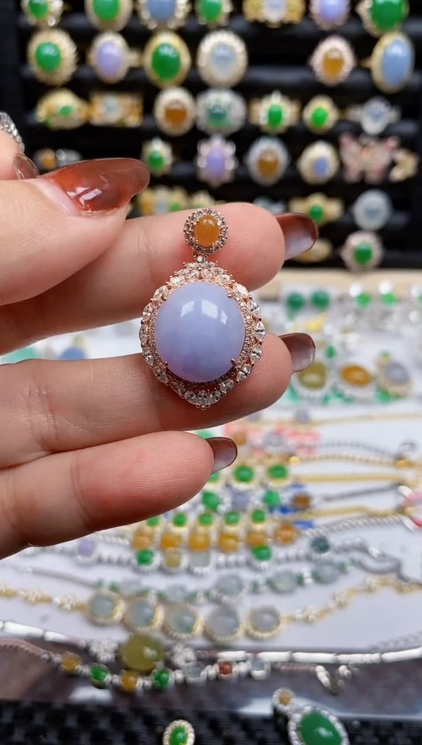 银S925镶嵌戒指翡翠7586