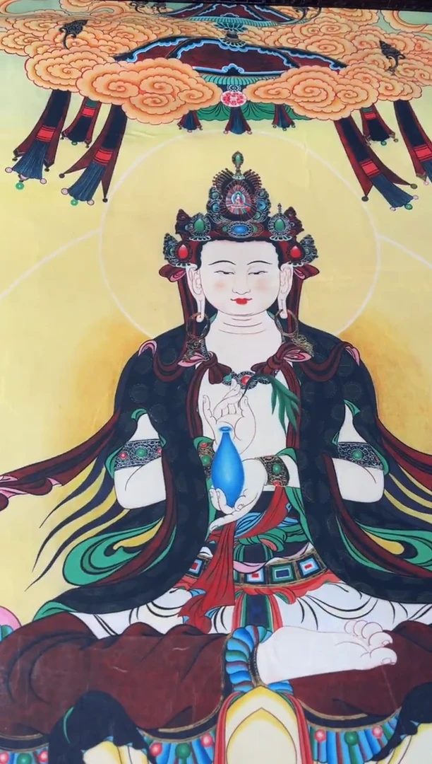 卷轴画菊菊唐卡tk160