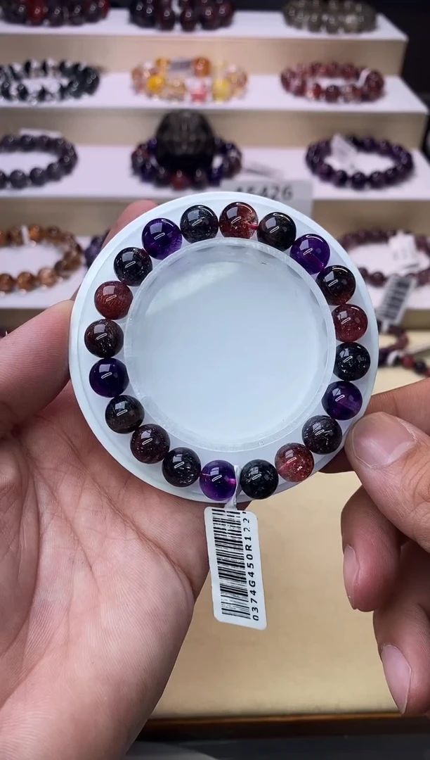 【闪购商品】水晶手链未镶嵌黑加仑超七单圈9m+