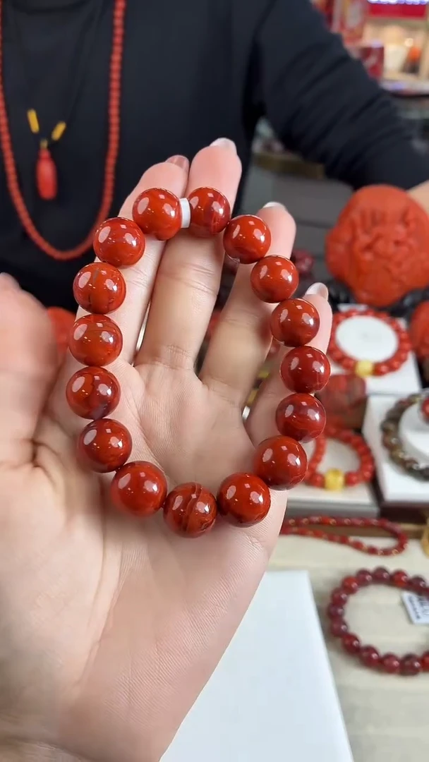 未镶嵌瓦西牛血手串13mm南红玛瑙（多样式发其一）