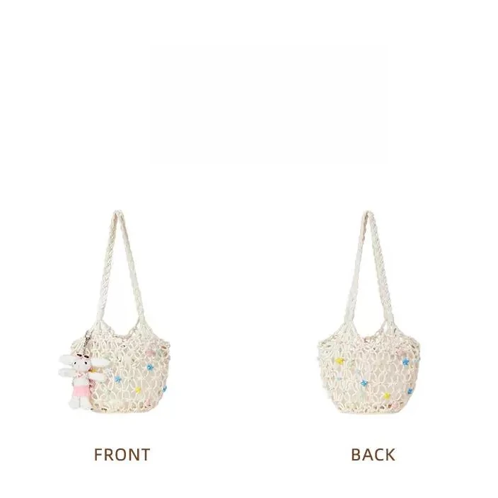 13D女士 25春夏新款海岛风贝壳针织包可爱单肩包手提包