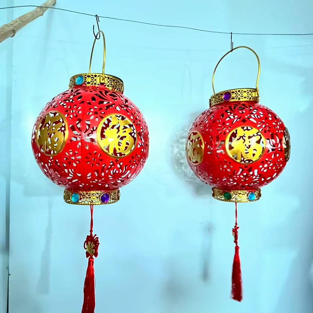 铁艺红灯笼春节必备造景阳台庭院花园装饰灯