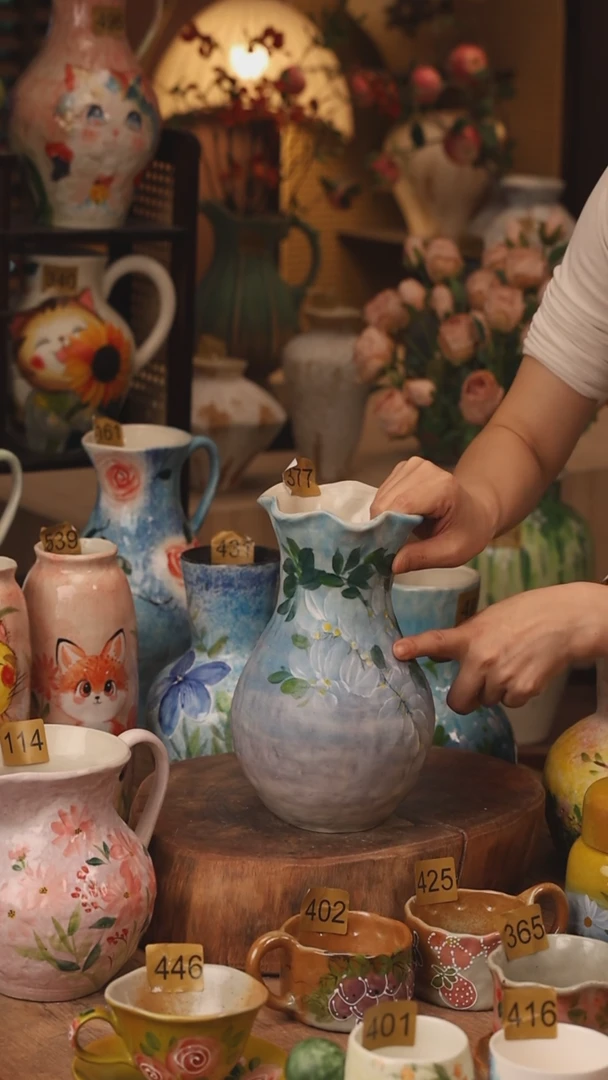 陶瓷景德镇设计师手作花器摆件侘寂风377