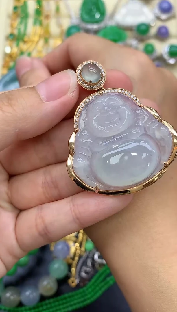 颈饰18K金镶嵌翡翠236-中国好珍宝