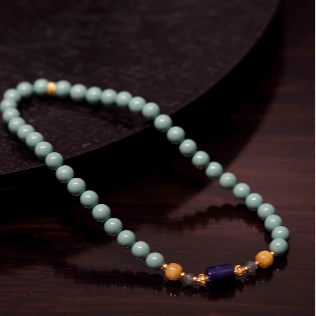 mysf—238绿S珠双圈手串8mm香珠