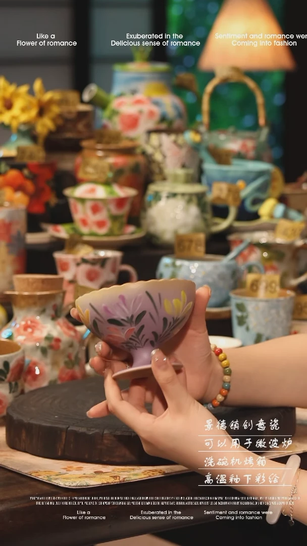 陶瓷景德镇高温釉下彩手工手绘款式