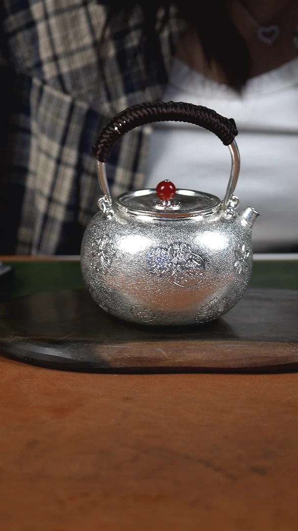 手工锤纹小雏菊烧水提梁