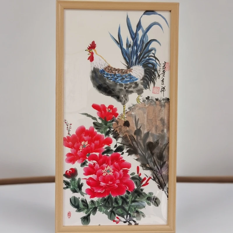 70*36鸿运当头大吉大利手工国画