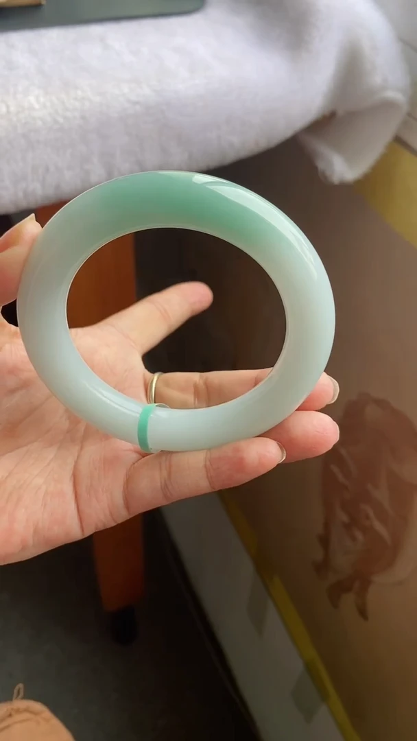 未镶嵌手镯翡翠（果冻胶零毛孔大胖圆半山水）23号