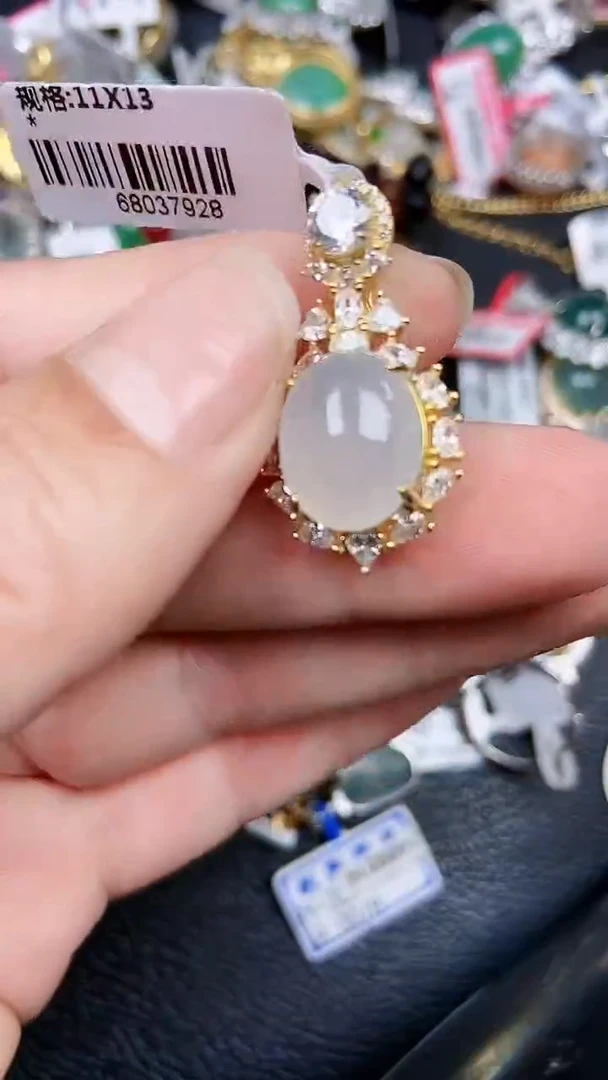 颈饰银S925镶嵌翡翠2241