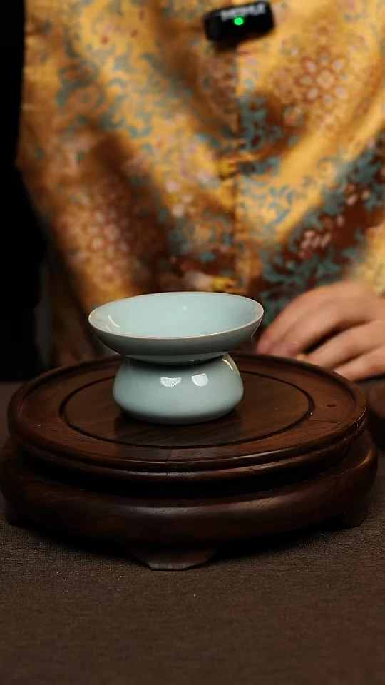 瓷片天青色斗笠茶漏 微瑕 不带礼盒