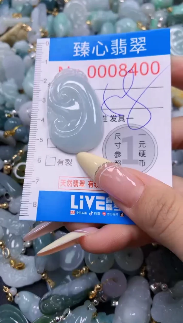 翡翠未镶嵌颈饰含绳0008400
