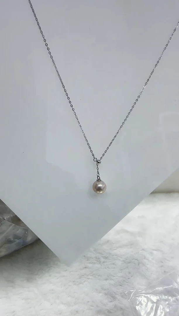【闪购商品】淡水珍珠DA银S925镶嵌b365 白珠套链9
