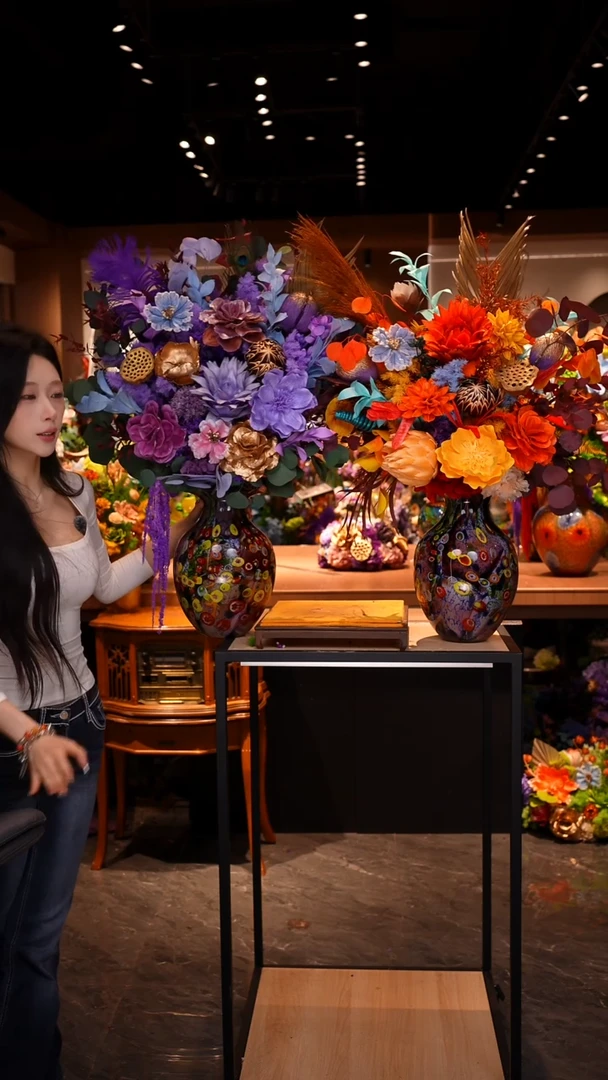 瓶琉璃手工花器花束空运包邮送货上门-以图片为准