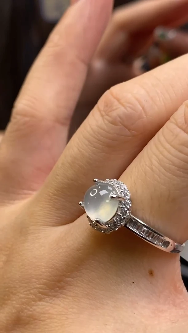 颈饰银S925镶嵌翡翠净货17128