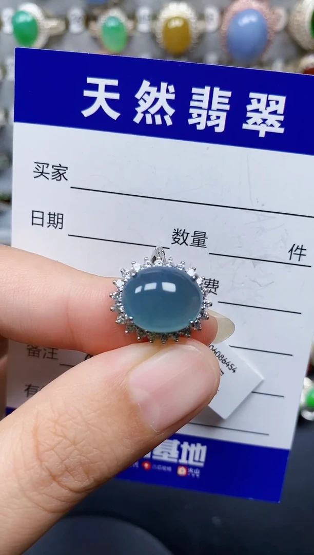 翡翠戒指银S925镶嵌82