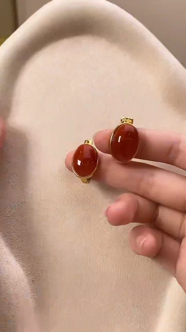 未镶嵌南红玛瑙耳饰耳环