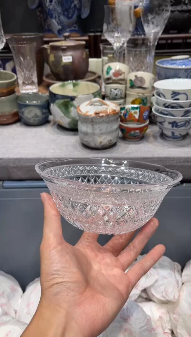 瓷片全新水晶钵子