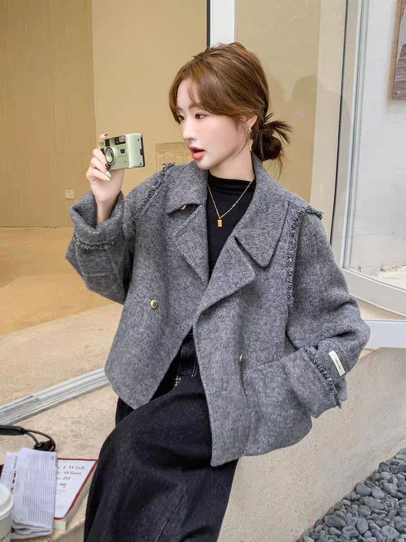 【清空宠粉捡漏】孤品经典长袖秋季毛呢外套女士宽松女装韩版