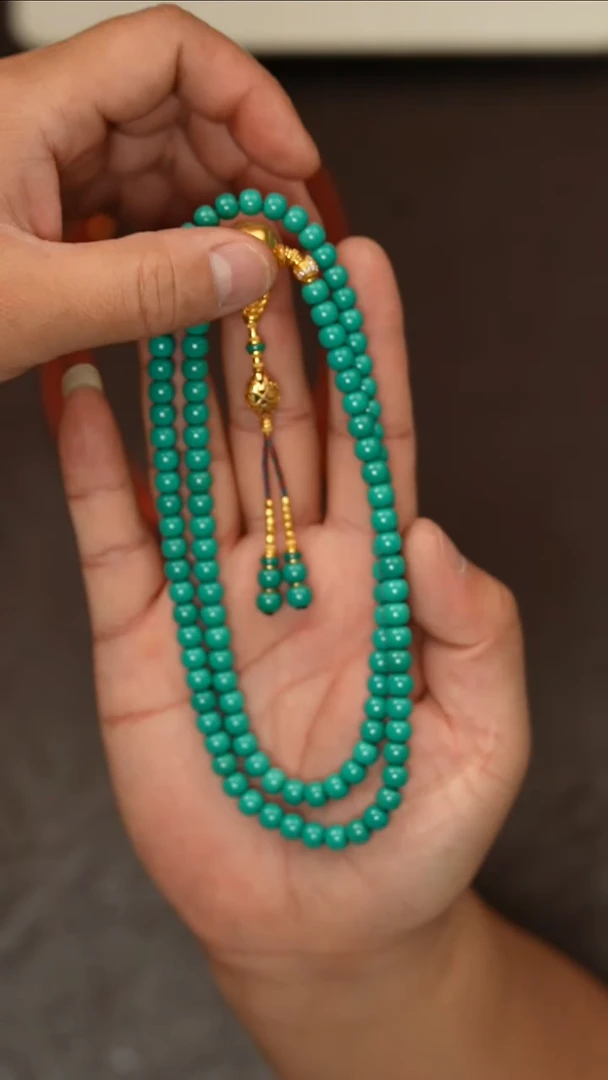 绿松石18K金镶嵌脖挂绿松石脖挂