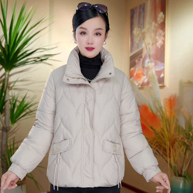 新款时尚外套女百搭休闲夹克棉服519