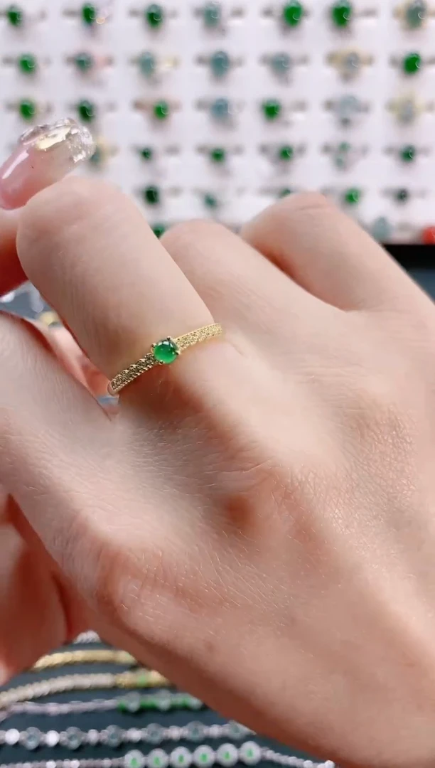 【闪购商品】翡翠戒指银S925镶嵌天然翡翠