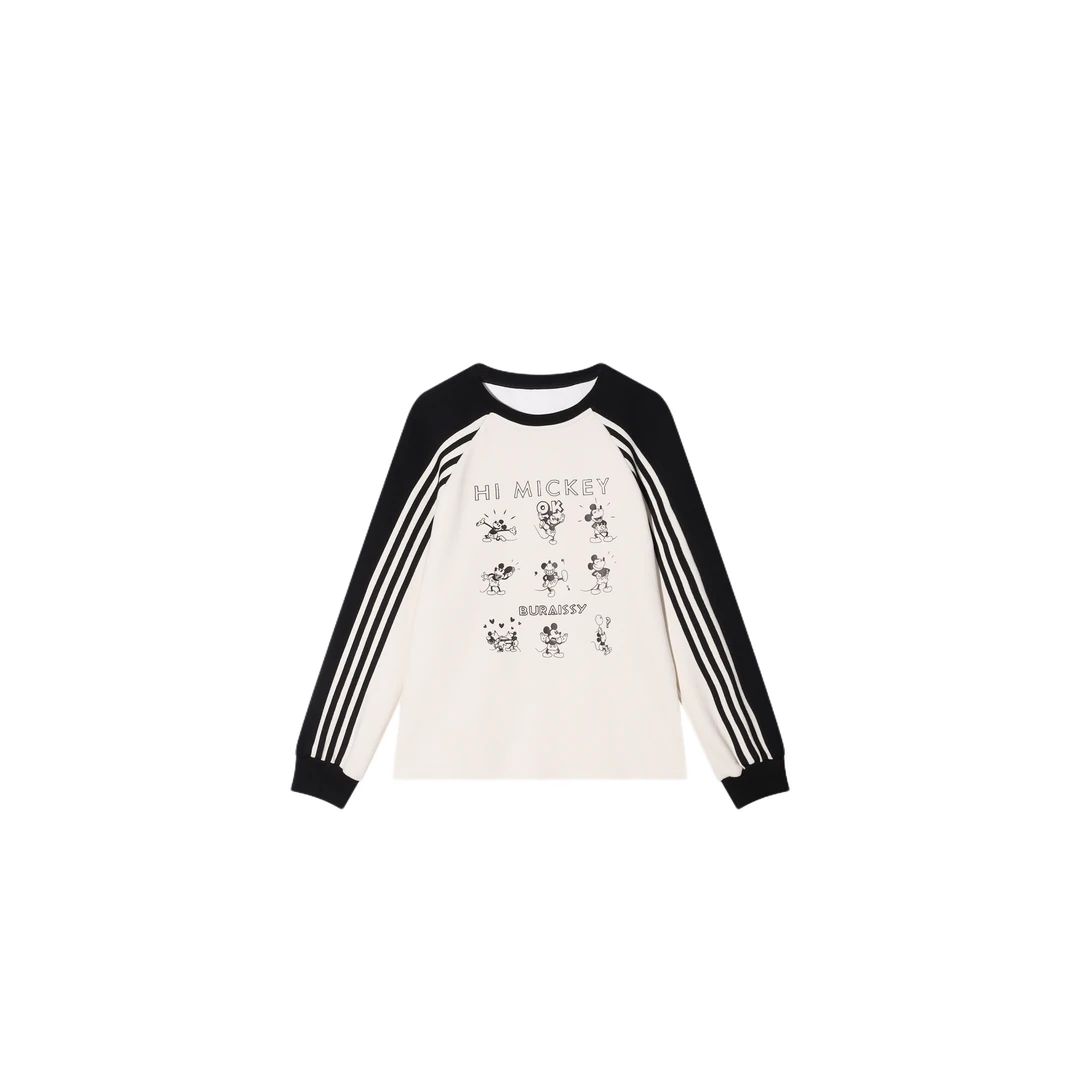 V8F3 1101 AD 长袖拼接撞色圆领卡通风卫衣