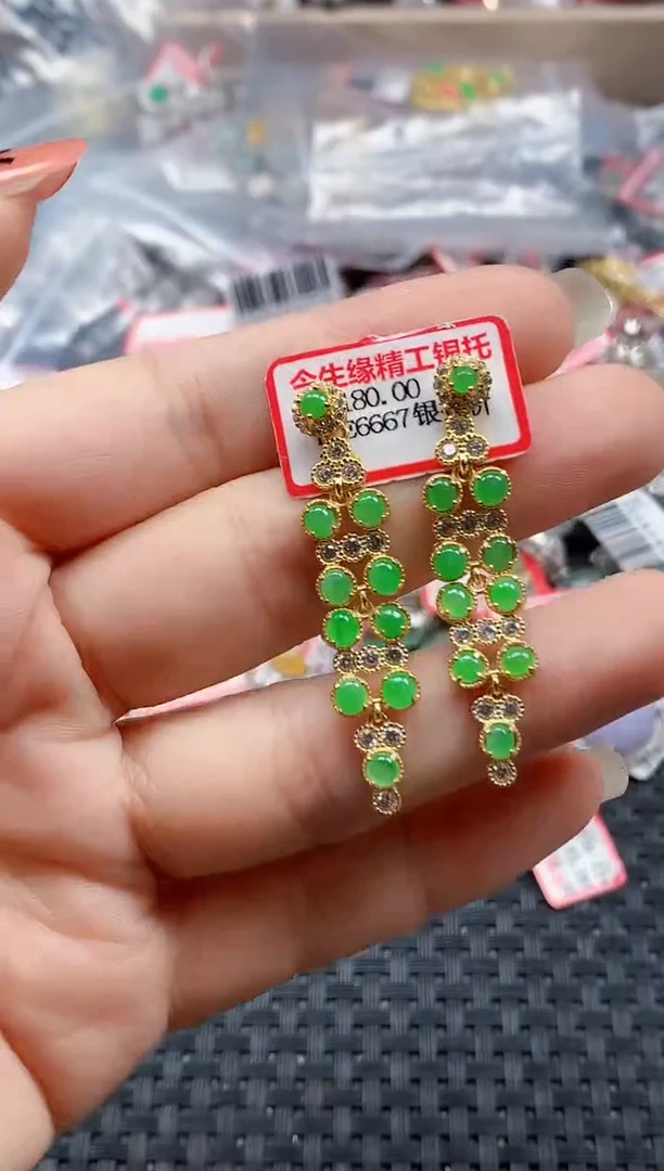 银S925镶嵌戒指翡翠天然A货缅甸翡翠