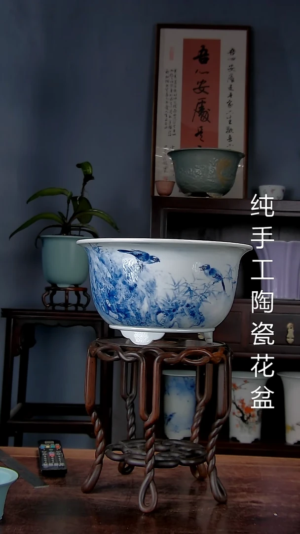 景德镇手工陶瓷花盆