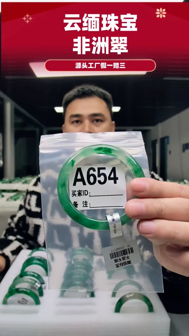 未镶嵌手镯石英质玉（非洲翠）59圈口A654