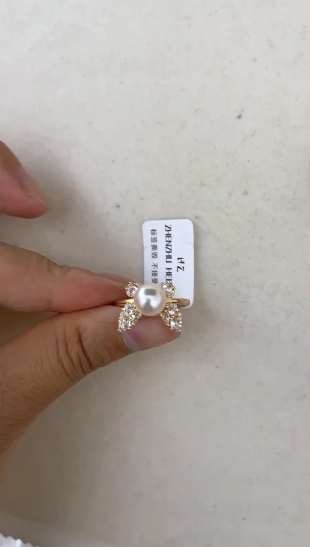 海水珍珠戒指银S925镶嵌戒指