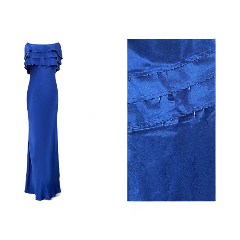 【蓝色妖姬】重工轻奢定制高定华丽精致感吊带连衣裙