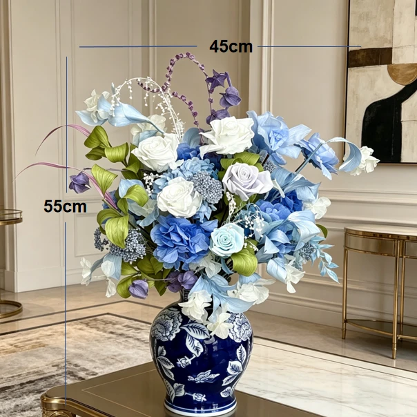 克莱因纯净之蓝Klein·蓝风铃·永生花玫瑰设计高定花艺