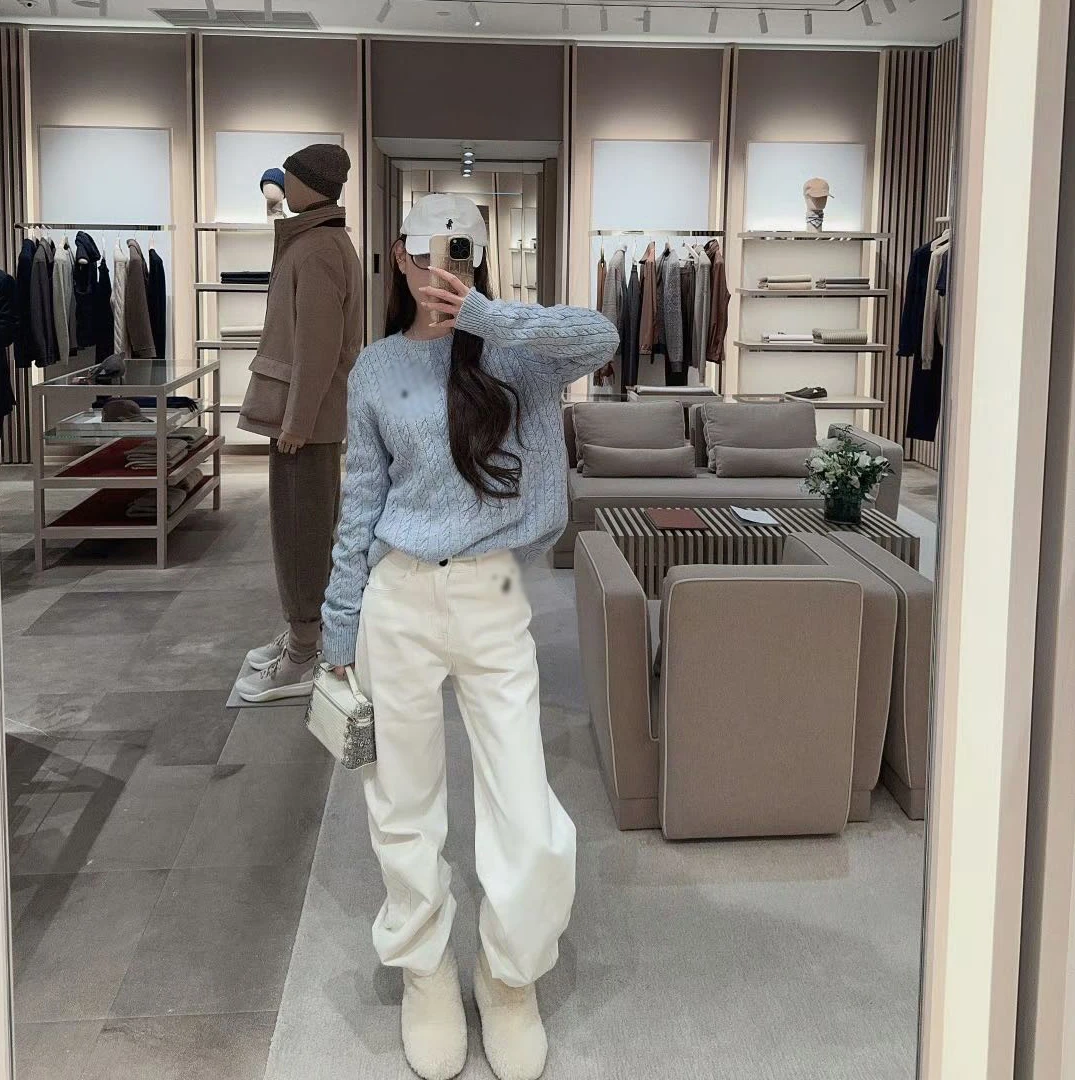 韩系慵懒风麻花毛衣女秋冬2025新款休闲百搭显瘦套头长袖针织上衣