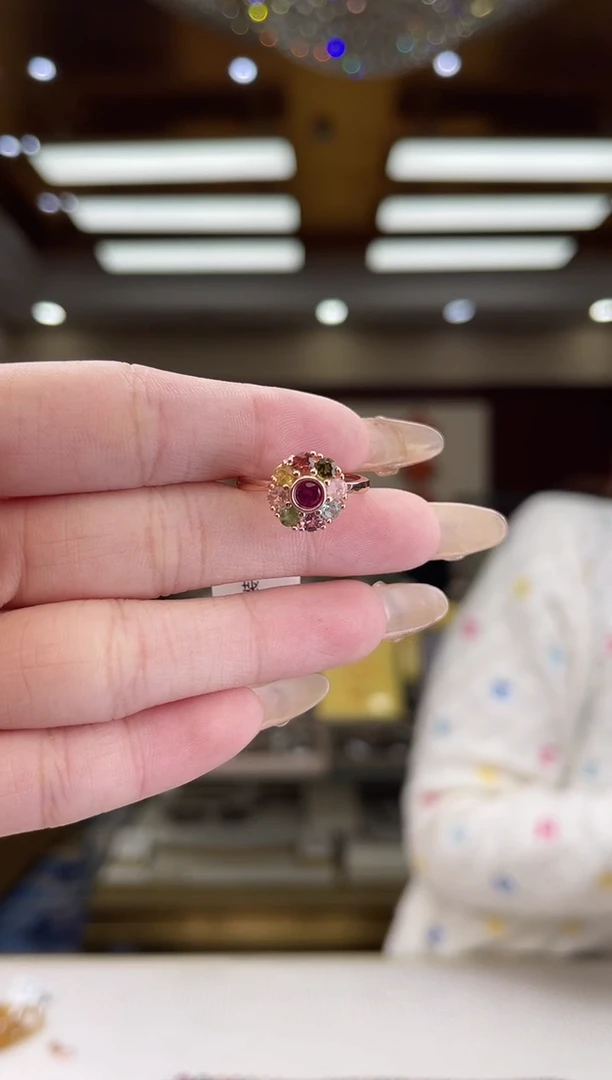 【闪购商品】碧玺/银S925镶嵌碧玺戒指多样性发货2