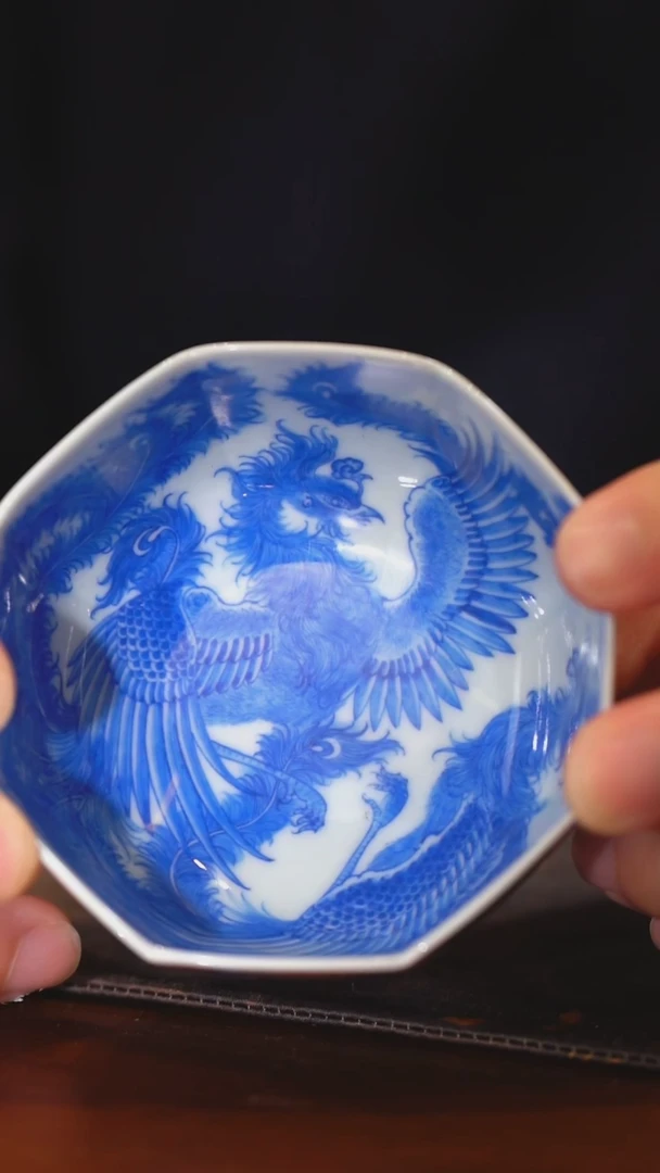 【含月阁】矾红八方凤杯