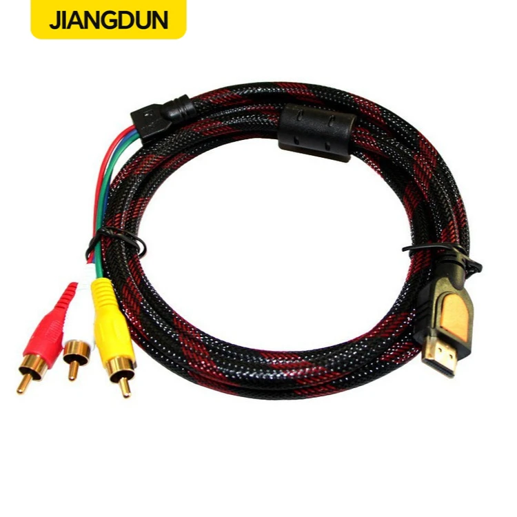 将顿适用于HDMI转3RCA HDMI转莲花线机顶盒 高清电视电脑转接线AV