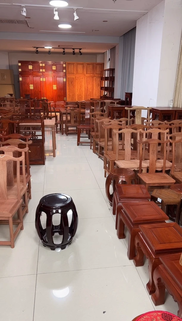 紫檀木类家具珍***人非洲酸枝大鼓凳43.5