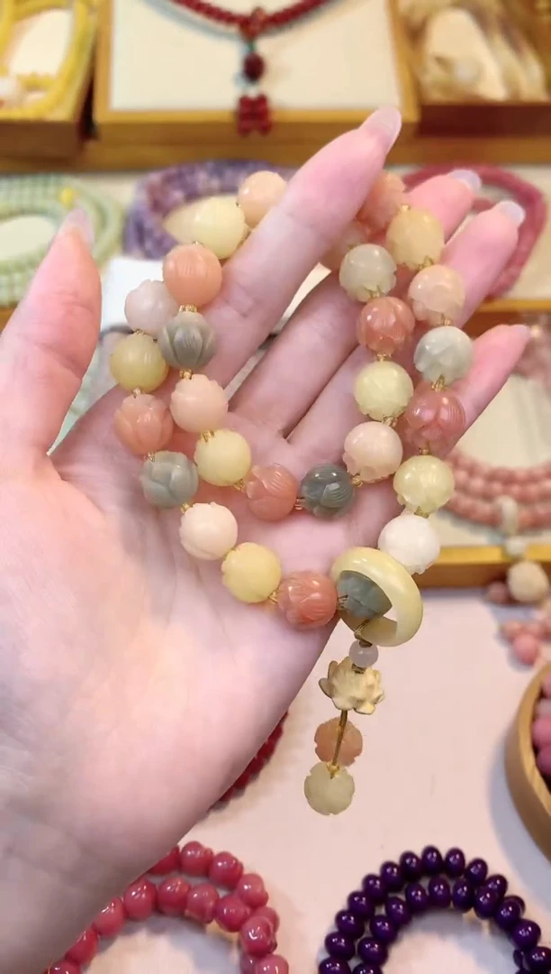 【闪购商品】白玉菩提吊坠新款莲花双圈