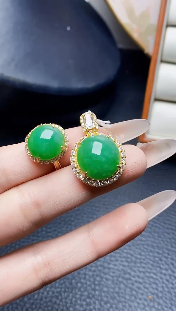 银S925镶嵌戒指翡翠1519