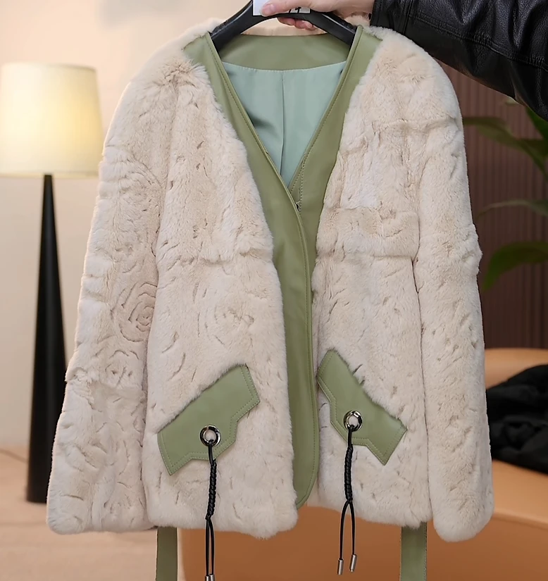 【茅茅专属】T23027设计师款海宁皮草皮毛一体羊毛冬保暖显瘦百搭