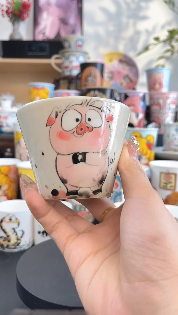 【闪购商品】摆件手工手绘陶瓷小杯杯