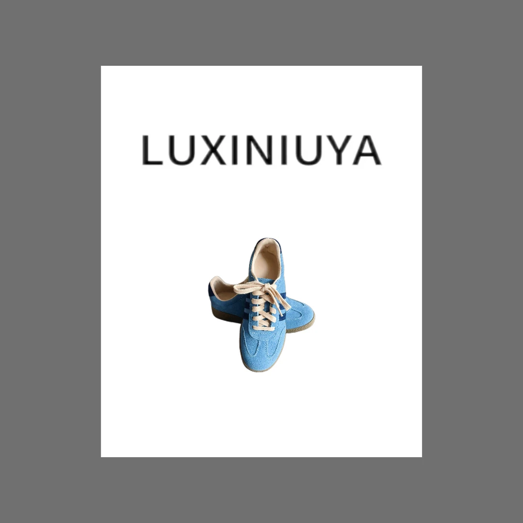 【LUXINIUYA】夏季新款无鞋带纯色一脚蹬德训鞋软底板鞋#CX3259