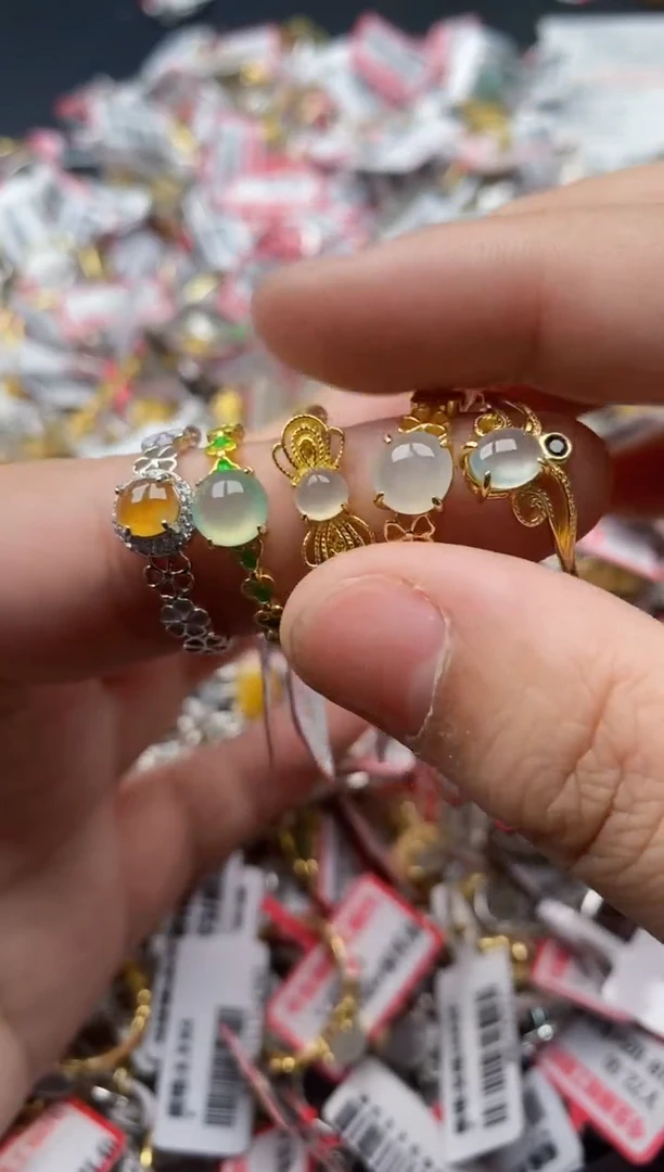 【闪购商品】翡翠戒指银S925镶嵌款式随机介意勿拍