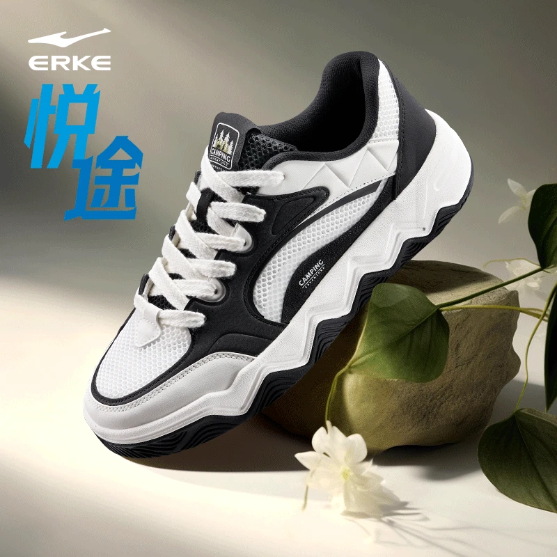 悦途丨鸿星尔克秋季板鞋流光风低帮百搭透气情侣休闲鞋小白鞋