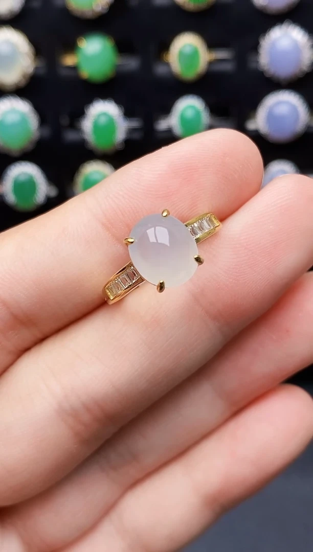 银S925镶嵌戒指翡翠8004