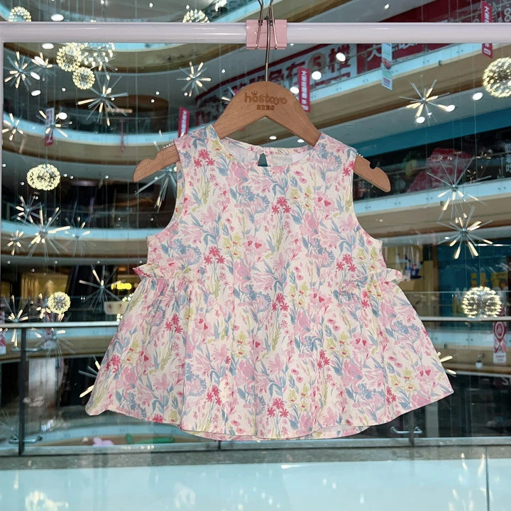 皇室童缘2025夏季新款女童碎花娃娃衫17680580001