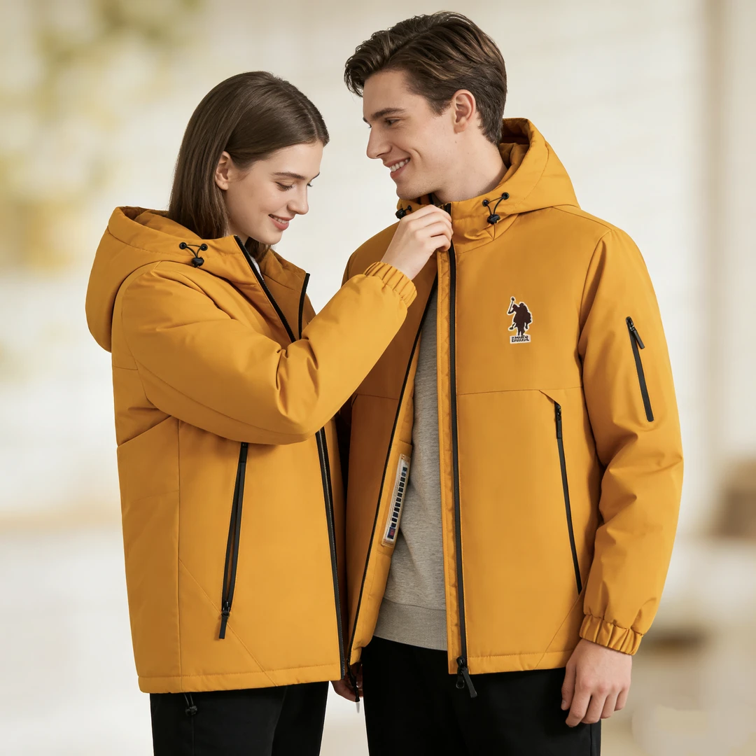 美国POLO男女同款多色可选冲锋石墨烯棉衣保暖加厚一件过冬外套