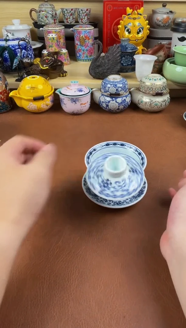 陶瓷茶具摆件旅行套组