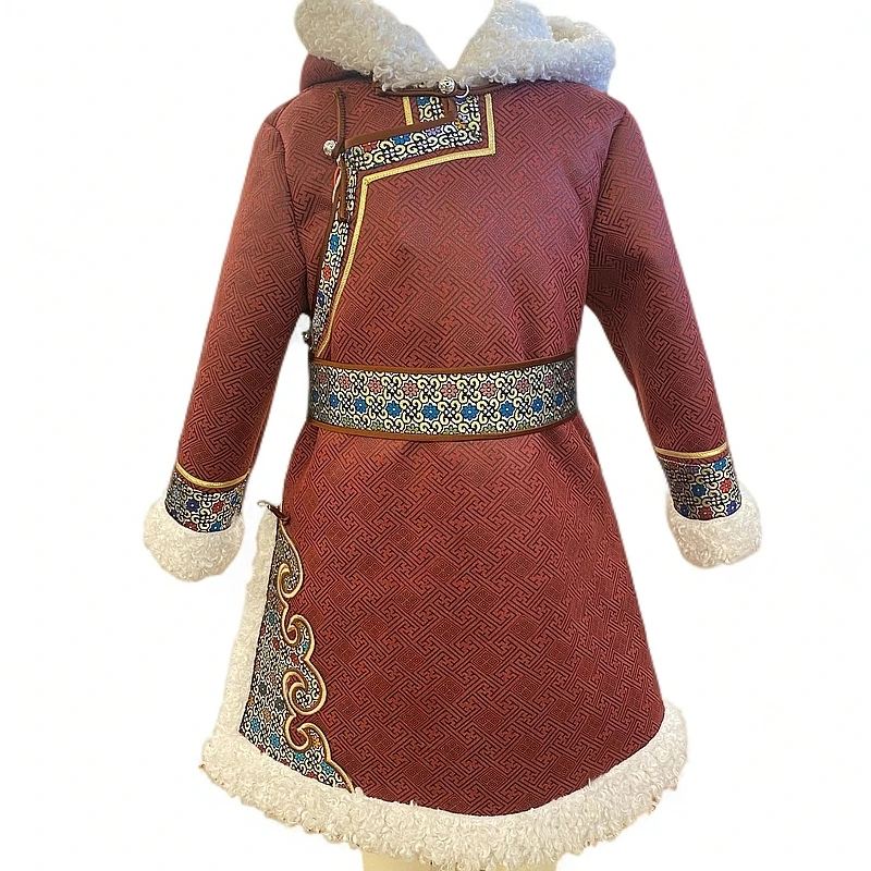 【德利源】男女童同款民族风加厚冬季棉袍D0510#